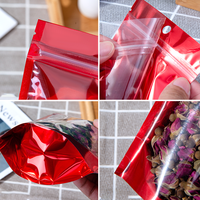 Bonbons Haricots Noix Thé Séché En Poudre Alimentaire Au Détail Auto Stand Up Poche Emballage Moitié Clair Demi Couleur Feuille Mylar Sac Avec Trou