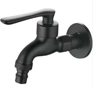 Robinet à eau mural en laiton au design moderne Connexion filetée à poignée en acier et fer à ouverture rapide pour tuyau d'arrosage Bassin poli - Product Image 1