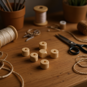 Perline di legno ILAN 18x18mm rotonde per progetti creativi - Product Image 3