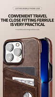 Étui en cuir véritable pour iPhone 15 Pro max avec fente pour carte étui pour iPhone étui en cuir pour téléphone