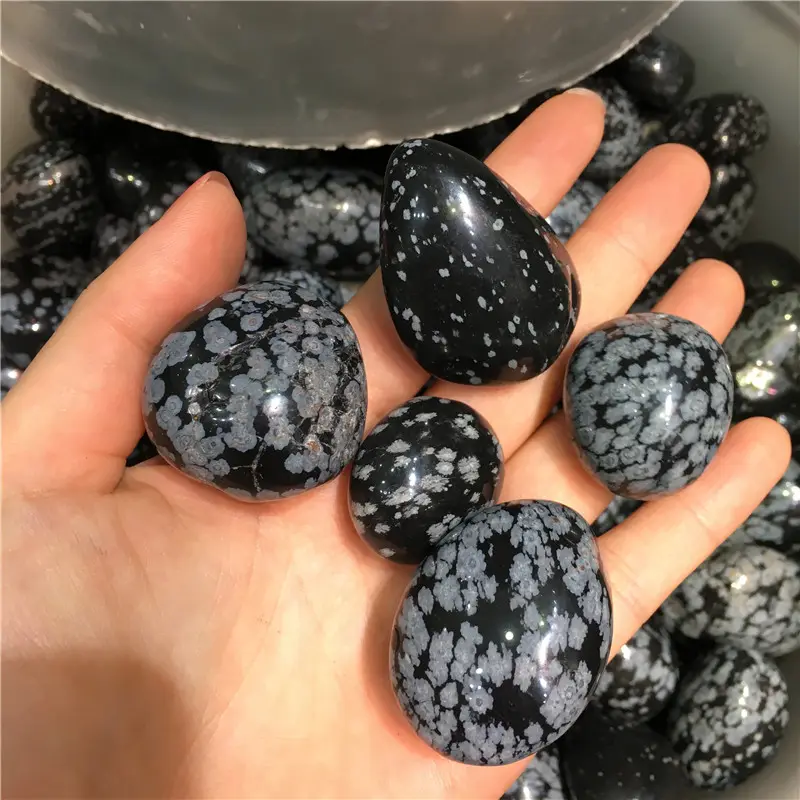 wholesale Bulk Snowflake Obsidian Tumbled Stones Crystal Chips For Home Decor