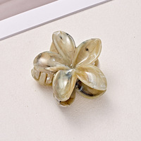 Pince à cheveux en forme de fleur de frangipanier en gros, pince requin en acrylique dégradé, accessoires de cheveux d'été pour la plage pour femmes