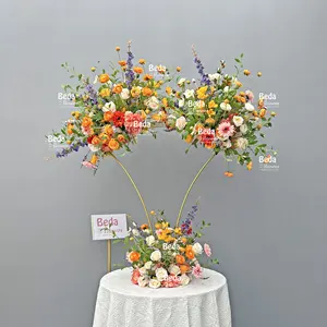 공장 직접 판매 시뮬레이션 하이 퀄리티 가정 장식 결혼식을위한 인공 데스크탑 꽃다발 꽃 공