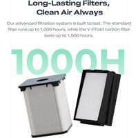 Purificateur d'air Creality à 360 degrés, filtration en 3 étapes, filtre à charbon actif haute densité, affichage de la qualité de l'air noir pour ordinateur portable/PC