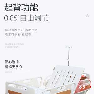 Lit médical manuel New Century XSJ-268 avec fonction de levage du dossier de 0 à 85 degrés pour personnes âgées et patients paralysés - Product Image 1