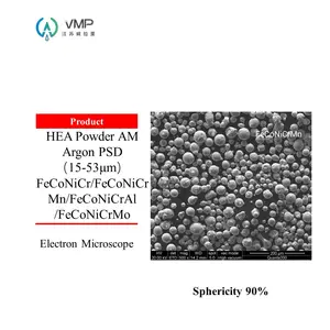 Poudre HEA AM PSD-15-53um d'argon/FeCoNiCr/FeCoNiCrMn/FeCoNiCrAl/FeCoNiCrMo