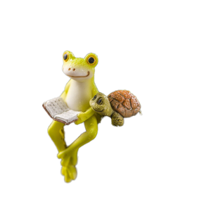 Pot de fleurs miniature en résine, décoration d'animal grenouille traditionnelle personnalisée et créative, accent pour plantes succulentes, jardin de bureau mignon - Product Image 1