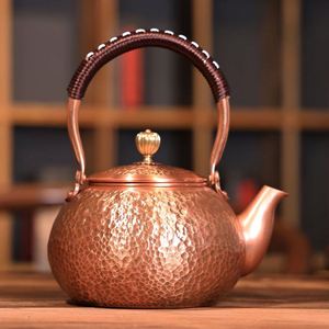 Handmade Pure Copper Teapot Set Red Copper Stovetop <b>Kettle</b> Heat Resistant for Home Tea Ceremony Bonfire Brewing Teapot - Product Image 5