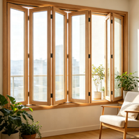 Fenêtre pliante horizontale en polyuréthane FRP, à ouverture latérale gauche-droite, grande ouverture pour projets résidentiels et villas