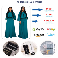 Tenues de printemps grande taille pour femmes N8153, haut irrégulier à col rond et manches lanternes + pantalon large à jambes larges, ensemble deux pièces, vêtements pour femmes