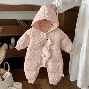 Winter Warm Down Baby Boy Rompers Fur Hooded <b>Toddler</b> Girls Jumpsuits Waterproof Children Onesie Unisex Kids Snow Suits Clothes - Product Image 2
