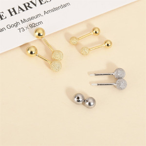 S925 Sterling Silver Mini Screw-on Bead <b>Stud</b> Earrings Geometric Design Everyday Wear <b>For</b> <b>Men</b> And Women Korean Style - Product Image 1