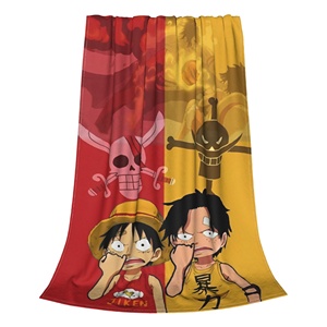 Manta con estampado de <span class=keywords><strong>manga</strong></span> de anime de una pieza para hombres y mujeres, mantas ultrasuaves para cama, varios tamaños - Product Image 4