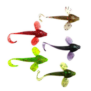 Leurre de pêche souple de 5,5 g et 10 cm, lot de 6 leurres souples bioniques flottants en silicone, leurre de pêche en silicone - Product Image 1