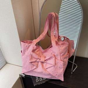 Large Capacity <b>Sparkling</b> Shoulder <b>Bag</b> with Oversized Bow Top Handle for Women - Product Image 2