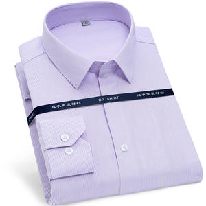 Chemise d'Affaires Haut de Gamme en Coton DP Infroissable à Manches Longues et Couleur Unie pour <span class=keywords><strong>Homme</strong></span> - Product Image 3