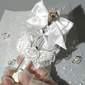 Simpatici coltelli da scrivere a mano in pizzo Lolita <span class=keywords><strong>anime</strong></span> adorabili Wing Bowknot aperti dolce Kawaii Box Cutter lettera apriscatole coltello per posta - Product Image 6