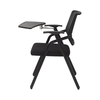 Chaise de conférence pliable en maille 2025 avec tablette d'écriture, design moderne, base métallique pour bureau à domicile, hôtel, salon, visiteurs