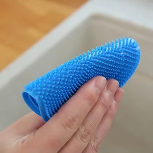 1 pièce Brosse de lavage de vaisselle en silicone, éponge à récurer pour casseroles et poêles, tampon à récurer en silicone, brosses de lavage pour fruits, casseroles et poêles, outil de nettoyage de cuisine - Product Image 2