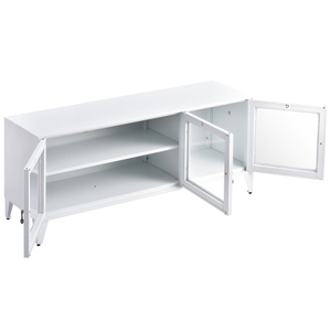 Meuble TV avec grand espace de rangement, 1 étagère, support TV en métal pour salon, chambre à coucher, pour téléviseurs - Product Image 1