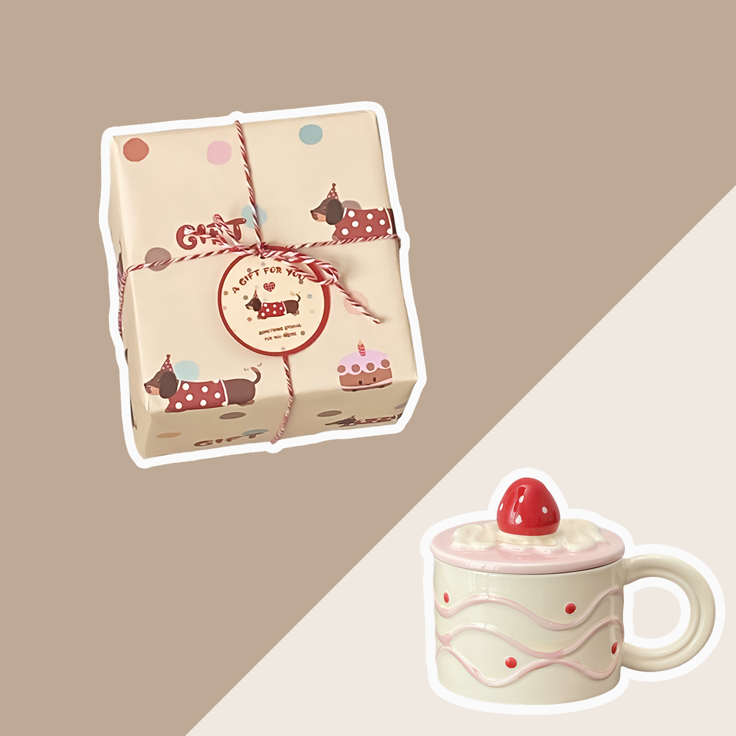 Coffret cadeau blanc avec cuillère
