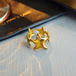 Wide Sided <strong>Promise</strong> <strong>Ring</strong> Gold Women High Grade Stainless Steel Starfish <strong>Rings</strong> Adjustable Fashion Beautiful and <strong>Cheap</strong> Jewelry - Product Image 4
