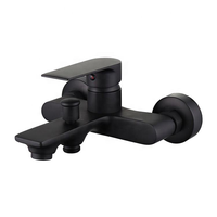 Robinet de douche et de bain électrique moderne à 3 trous en alliage de zinc avec poignée unique et cartouche céramique, à montage sur plan, par Gold Factory