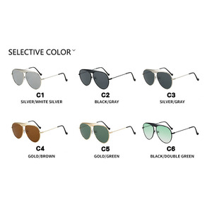 แว่นกันแดด Oviductus Retro Single-Beam Pilot UV400 ทรงทันสมัย กรอบโลหะขนาดใหญ่ สำหรับเด็กและผู้ใหญ่ ดีไซน์ยุโรปอเมริกัน - Product Image 5