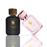 En Promotion Flacons de Parfum Vides de 50 ml Flacon de Parfum de Luxe 50 ml Noir Rose Flacon de Parfum Personnalisé avec Emballage Boîte