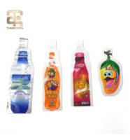 Sachet thermoscellable personnalisé en forme de fruit pour jus et eau minérale, imprimé en héliogravure, sachet stand-up résistant à l'humidité pour emballage alimentaire