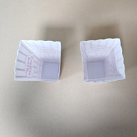 Popcorn en plastique PP blanc recyclable, forme rectangulaire, épaisseur 1 mm, 48 pièces/carton
