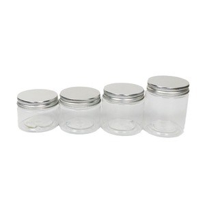 Bocaux en plastique Yan Lin 47 mm à large ouverture, transparents en PET, 40, 50, 60, 80 ml, avec capuchon en aluminium argenté pour recharge de cosmétiques - Product Image 1