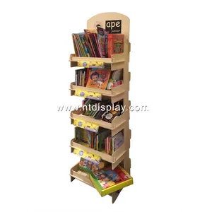 Customized Plywood Wood Floor Honey Display Shelf Stand MDF Easy Assembly Display Stand