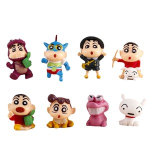 MR Anime Mini Crayon <span class=keywords><strong>Shin</strong></span>-<span class=keywords><strong>chan</strong></span>, Set de 8 Figuras de Acción de PVC de Dibujos Animados, Lindos Juguetes Coleccionables para Decoración de Pasteles - Product Image 2