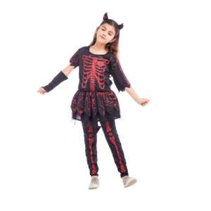 Venta caliente chica Diablo rojo esqueleto disfraz FIESTA <span class=keywords><strong>DE</strong></span> Halloween mal diablo vestido conjunto con diadema <span class=keywords><strong>cola</strong></span> - Product Image 2