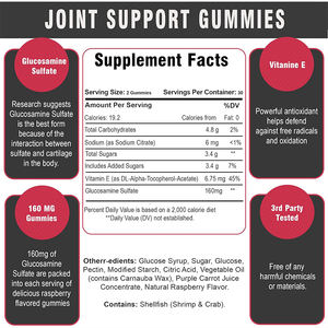 Meilleures ventes de gummies pour le soutien des articulations, complément alimentaire naturel, gummies pour les articulations, glucosamine et vitamine E, gummies pour la mobilité des articulations - Product Image 2
