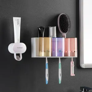 2023ホット販売バスルーム歯磨き粉ディスペンサー歯ブラシとペーストホルダー