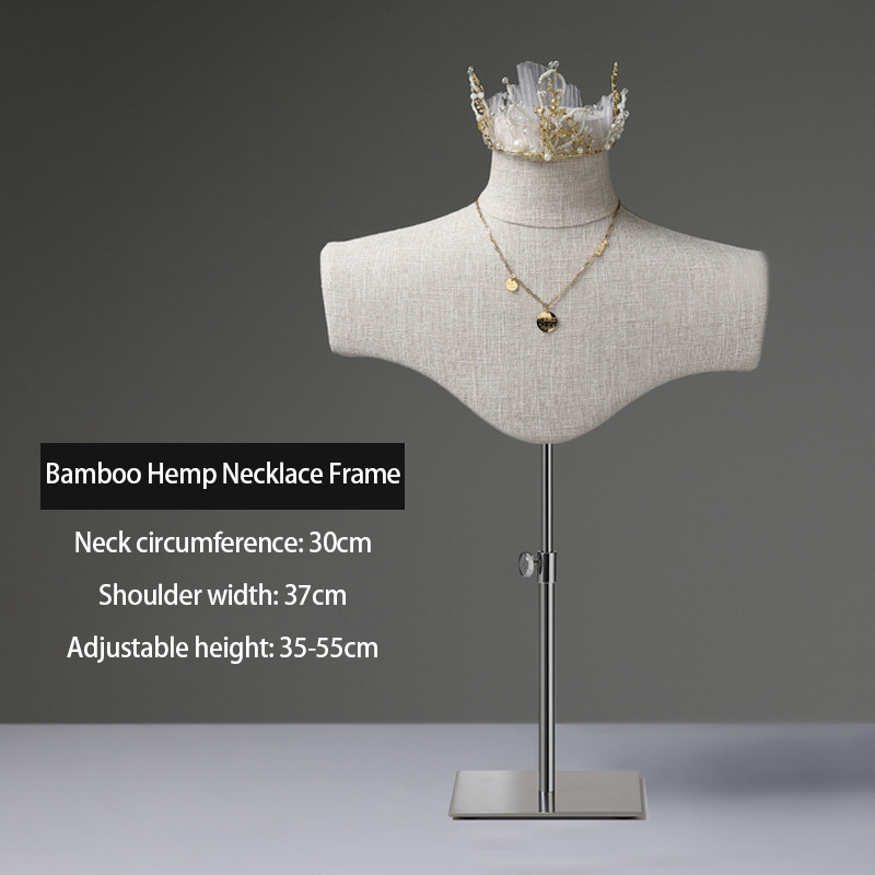 Porte-collier coffre en bambou style A (base argentée)
