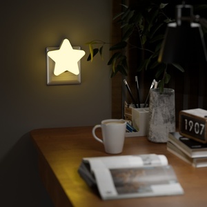 Energy Saving 0.5W Star Night <b>Light</b> ABS <b>Plug</b> <b>In</b> LED Lamp with <b>Light</b> <b>Sensor</b> for Bedroom Hallway Nursery Wholesale - Product Image 1