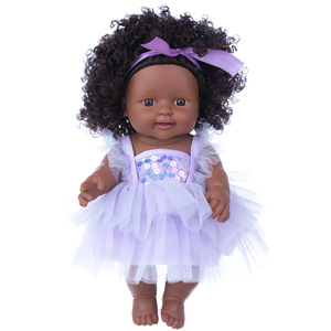 Bambole Reborn in <span class=keywords><strong>Silicone</strong></span> nero in vinile morbido altamente resistente bambola estremamente reale con capelli Afro - Product Image 3