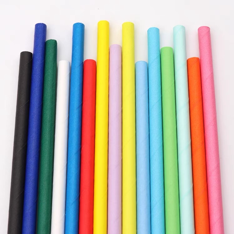 Custom Printed Paper Straws Eco Friendly Disposable White Color Kraft Biodegradable Bubble Tea Paper Straw