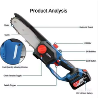 Scie à chaîne portative Dongcheng de qualité industrielle pour le bricolage, scie à bois, batterie lithium-ion 20V, moteur sans balais 700W, lame de 200MM
