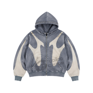 TOOHOO Sudadera con Capucha Oversize Personalizada 500GSM, de Gramaje Pesado, Corte Holgado, Estilo Vintage Stone Wash, Hombro Caído - Product Image 2
