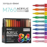 LANGUO 84 Couleurs Marqueurs Acryliques Liquides à Pigments Intenses, Mini Boîte de Couleurs, Kit de Croquis Acuarela Aquarell Tons Complets