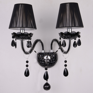 Lampada <span class=keywords><strong>da</strong></span> Parete a LED in Vetro Nero Cristallo, Moderna Luce Decorativa <span class=keywords><strong>da</strong></span> Interno per Soggiorno - Product Image 4