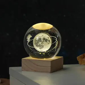 Proceso de tallado interior 3D de bola de cristal, patrón de serie de Espacio Luminoso, decoración del hogar