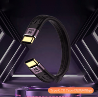 Câble d'extension USB4 Gen3 Type-C mâle vers femelle, câble FPC souple, 40 Gbps, vidéo 4K