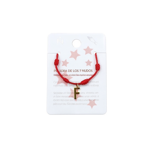 Seven Star Knot Bracelet Letter F Red <b>String</b> <b>Gold</b> Charm Fine <b>String</b> Bracelet - Product Image 2