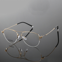 Monturas de Gafas para Hombre de Titanio Ligero con Doble Puente y Entrega Rápida