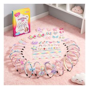 Kit de création de bandeaux créatifs pour enfants, avec autocollants décoratifs scintillants sirène et papillon, idéal comme récompense ou cadeau pour la classe - Product Image 3